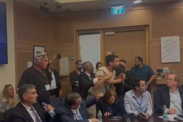 סערה בדיון בוועדת מיזמים ציבוריים של הכנסת (צילום מסך: התאחדות חקלאי ישראל)