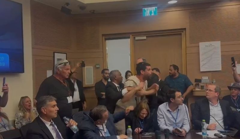סערה בדיון בוועדת מיזמים ציבוריים של הכנסת (צילום מסך: התאחדות חקלאי ישראל)
