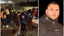 אמין אבו עטא שנהרג בתאונה בכביש החוף ותמונת זירת האירוע (צילומים: רשתות לפי סעיף 27א'; מד"א)