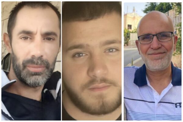 מימין לשמאל: ג'מיל מחמוד דיאב, עבד אל־קאדר אבו ע'זאלה ואחמד אבו ע'זאלה, שנרצחו בירי בטמרה ובאום אל־פחם (צילום: אלבום פרטי)
