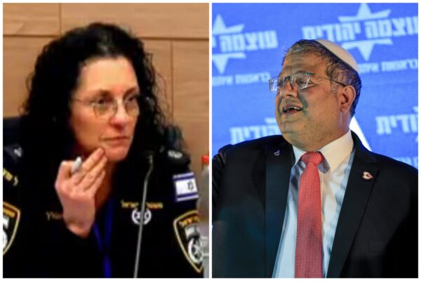 השר לביטחון לאומי איתמר בן גביר וסנ"צ רותי האוסליך (צילומים: צפריר אביוב/ פלאש 90, ערוץ הכנסת)