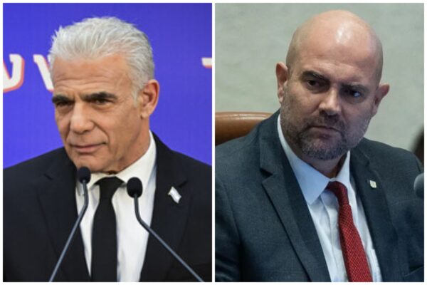 יו"ר הכנסת אמיר אוחנה (מימין) וראש האופוזיציה יאיר לפיד (צילומים: יונתן זינדל, אבשלום ששוני/ פלאש 90)