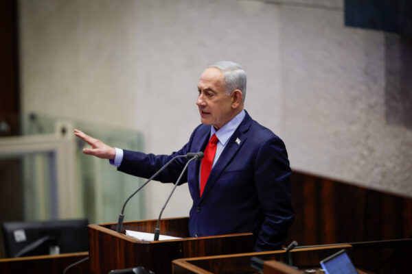 ראש הממשלה בנימין נתניהו בנאום במליאת הכנסת (צילום: נועם מושקוביץ/ דוברות הכנסת)