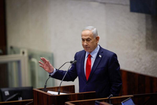 ראש הממשלה בנימין נתניהו בנאום במליאת הכנסת (צילום: נועם מושקוביץ/ דוברות הכנסת)