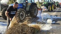 מחאת רפתנים נגד הרפורמה במשק החלב (צילום: מאיה רונן)