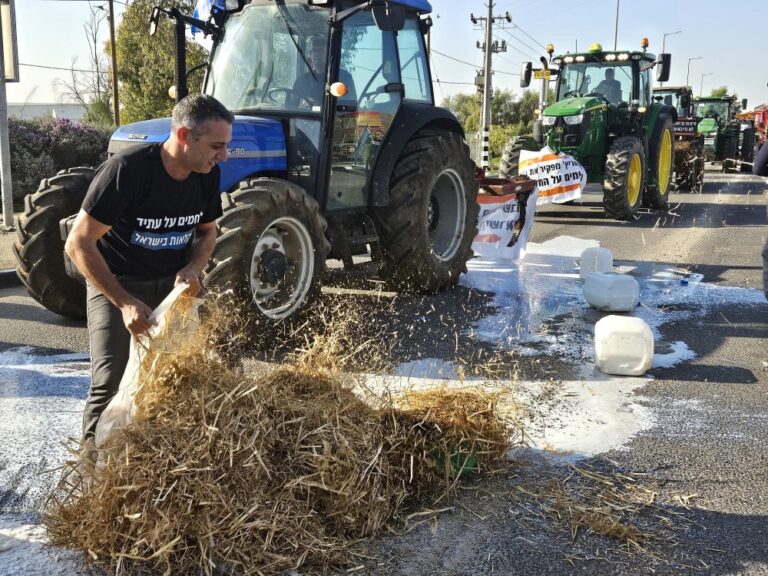 מחאת רפתנים נגד הרפורמה במשק החלב (צילום: מאיה רונן)