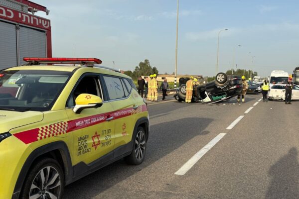 זירת תאונת הדרכים הקטלנית בנגב (צילום: תיעוד מבצעי מד"א)