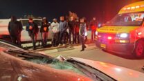 זירת תאונת הדרכים הקטלנית ברהט (צילום: תיעוד מבצעי מד"א)