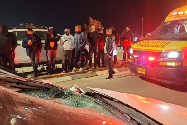 זירת תאונת הדרכים הקטלנית ברהט (צילום: תיעוד מבצעי מד"א)