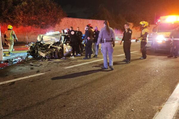 זירת אירוע הירי סמוך לשדה ורבורג (צילום: תיעוד מבצעי מד"א)