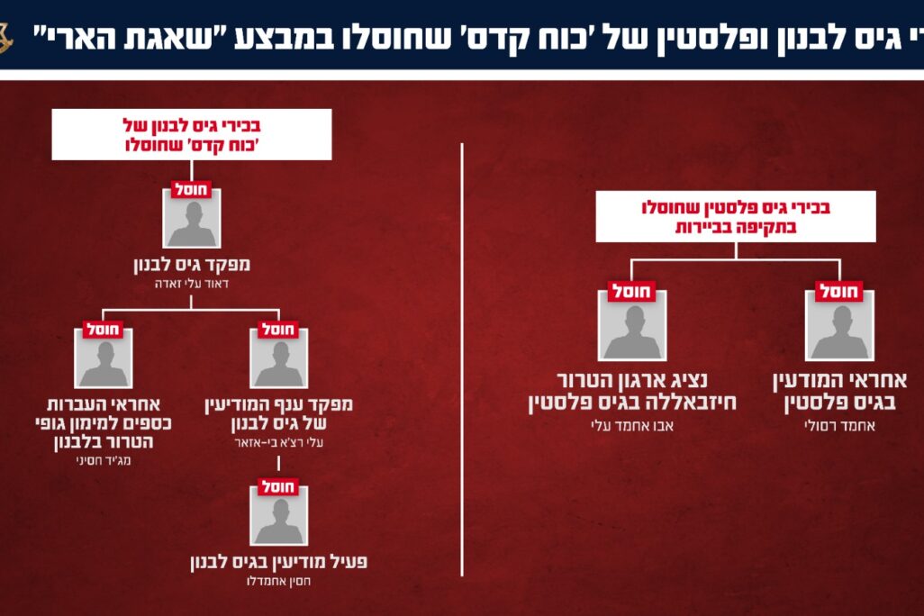בכירי גיס לבנון וגיס פלסטין של 'כוח קודס' במשמרות המהפכה שחוסלו במבצע שאגת הארי (מקור: דובר צה"ל)