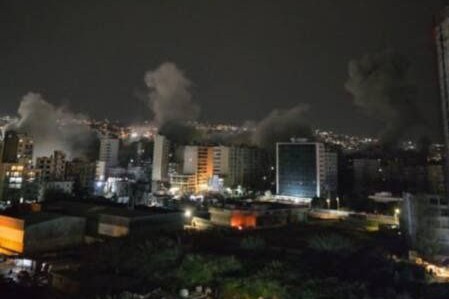 הפצצות צה"ל ברובע הדאחייה בבירות (צילום: רשתות חברתיות לפי סעיף 27א')