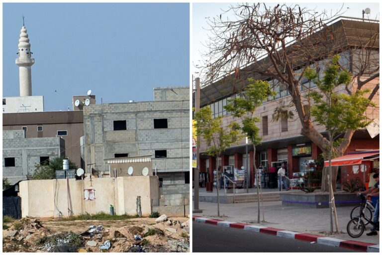 מימין: אופקים, רהט (צילומים: משה שי/ פלאש 90)