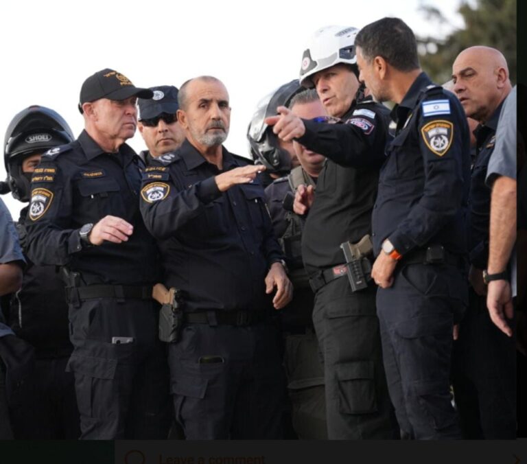 מפכ"ל המשטרה, רב-ניצב דני לוי, בזירת הנפילה בבית שמש (צילום: כבאות והצלה)