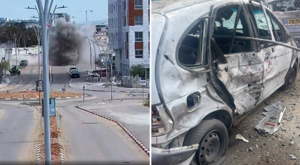 הרס בעקבות שיגור במרכז; תיעוד רגע הנפילה באור יהודה (צילום: סעיף 27א'; עיריית אור יהודה)