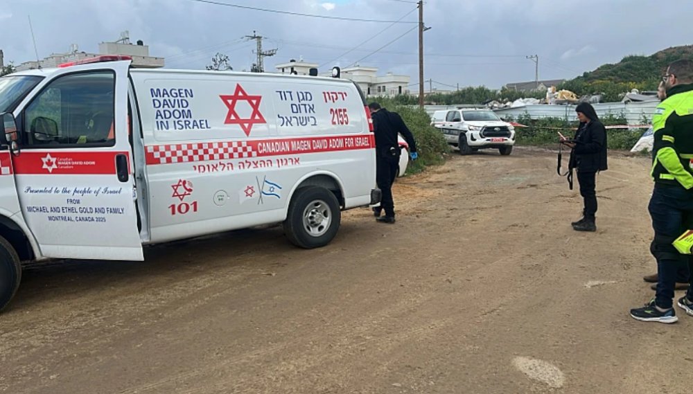 זירת ירי בעיר טירה (צילום: מד"א)