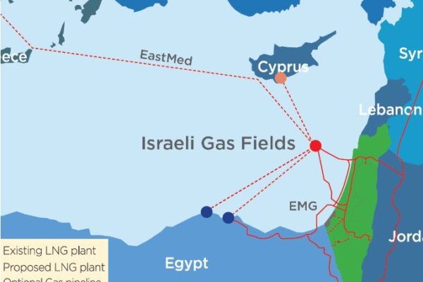 Map of the gas pipeline connecting Israel and Jordan (Photo: Ministry of Energy and Infrastructure)