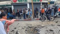 פגיעה ליד 'פלאפל תדמור' בתל אביב. (צילום: רשתות חברתיות, לפי סעיף 27א לחוק זכויות היוצרים)