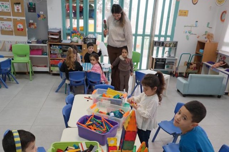 גן ילדים במעלה אדומים בפתיחה המחודשת במבצע 'שאגת הארי' (צילום: ליאור שלום)