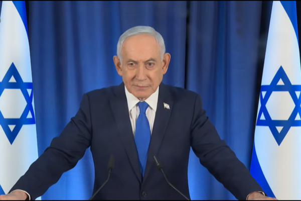 ראש הממשלה נתניהו במסיבת עיתונאים במהלך מבצע 'שאגת הארי', 12 במרץ 2026 (צילום מסך)