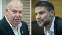 שר האוצר בצלאל סמוטריץ' ויו"ר נשיאות הארגונים העסקיים דובי אמיתי (צילום: יונתן זינדל/פלאש90)