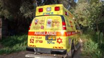 אמבולנס בזירת האירוע באלונה (צילום: מד"א)