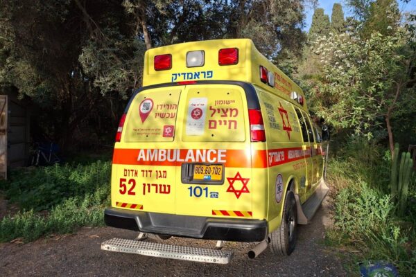 אמבולנס בזירת האירוע באלונה (צילום: מד"א)