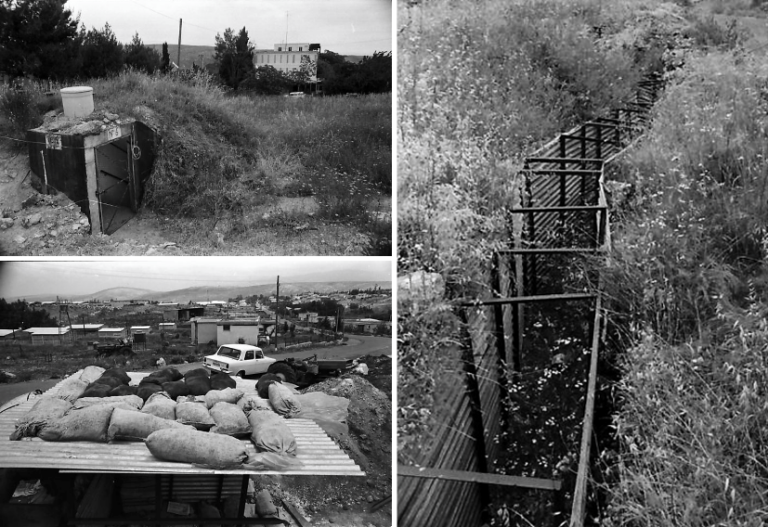 מיגון במטולה 1974-8, למעלה משמאל: מקלט מספר 6 (צילומים: אברהם אילת)