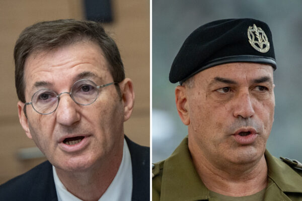 הרמטכ"ל אייל זמיר ויו"ר ועדת החוץ והביטחון בועז ביסמוט (צילומים: פאלש90)