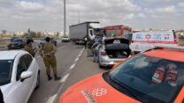 זירת תאונת הדרכים בכביש 57 (צילום: דוברות איחוד הצלה)