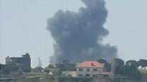 עשן עולה בכפרי דרום לבנון לאחר הפצצות צה"ל (צילום: רשתות חברתיות לפי סעיף 27א')