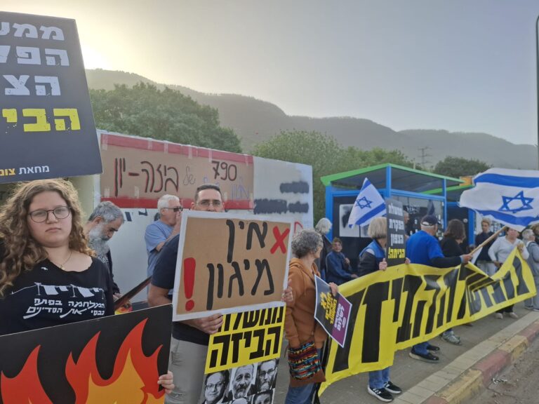 אלישבע אס קורלנדר בגבול הצפון (צילום: מחאת צומת הגומא)