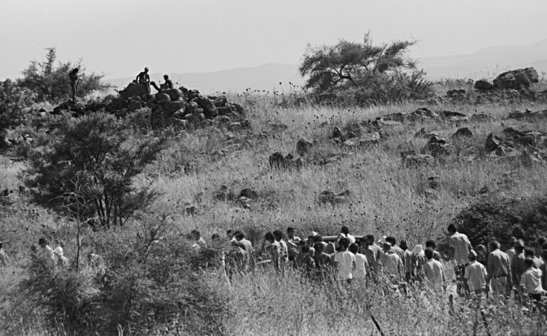 הלוויית הנרצחות בשמיר, 1974 (צילום: אברהם אילת)