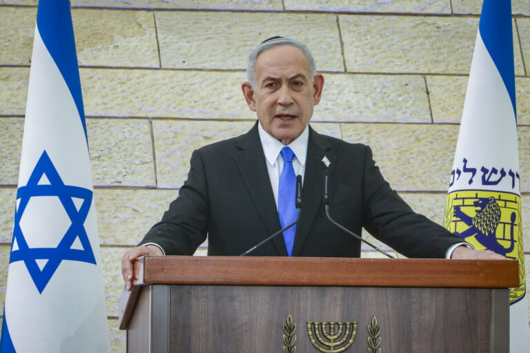 ראש הממשלה בנימין נתניהו בטקס ביד לבנים בירושלים (צילום: מרק ישראל סלם/ פלאש 90)