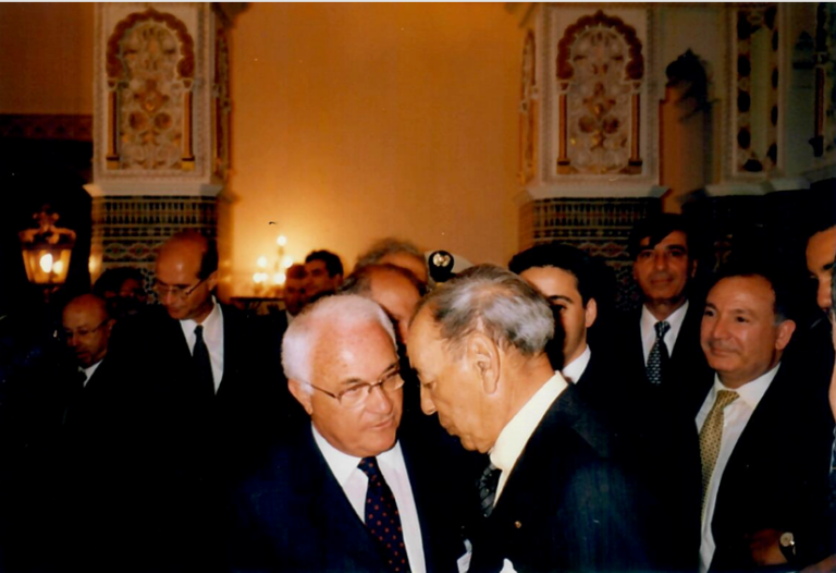 Joseph Chetrit, alongside the King of Morocco at the Royal Palace in Rabat. (Photograph: Private album)
