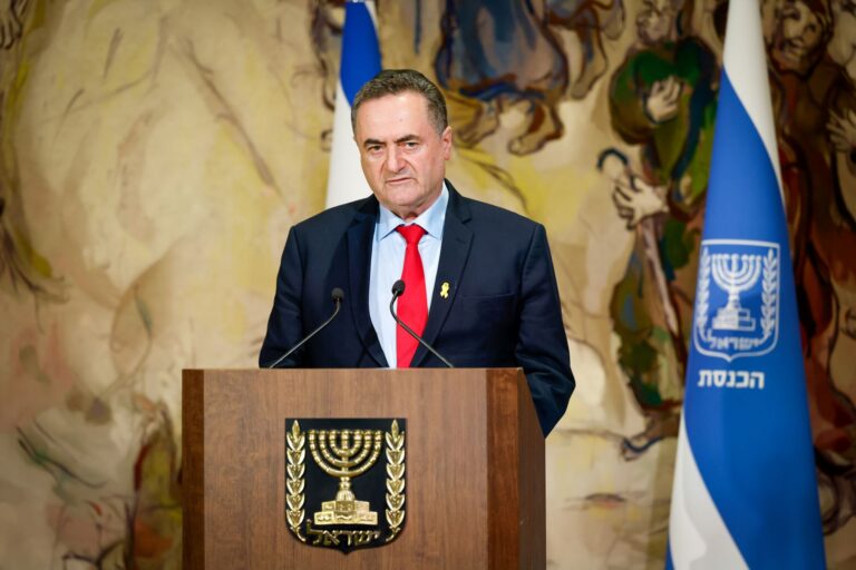 שר הביטחון ישראל כ"ץ בטקס יום השואה בכנסת (צילום: נועם מושקוביץ, דוברות הכנסת)