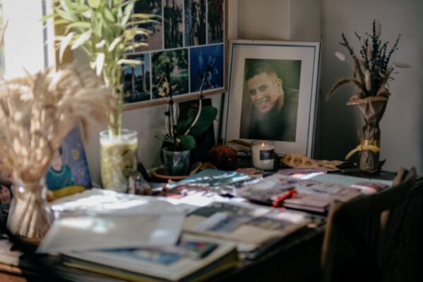 Tal Shavit's memorial corner at home (Photo: David Tversky)