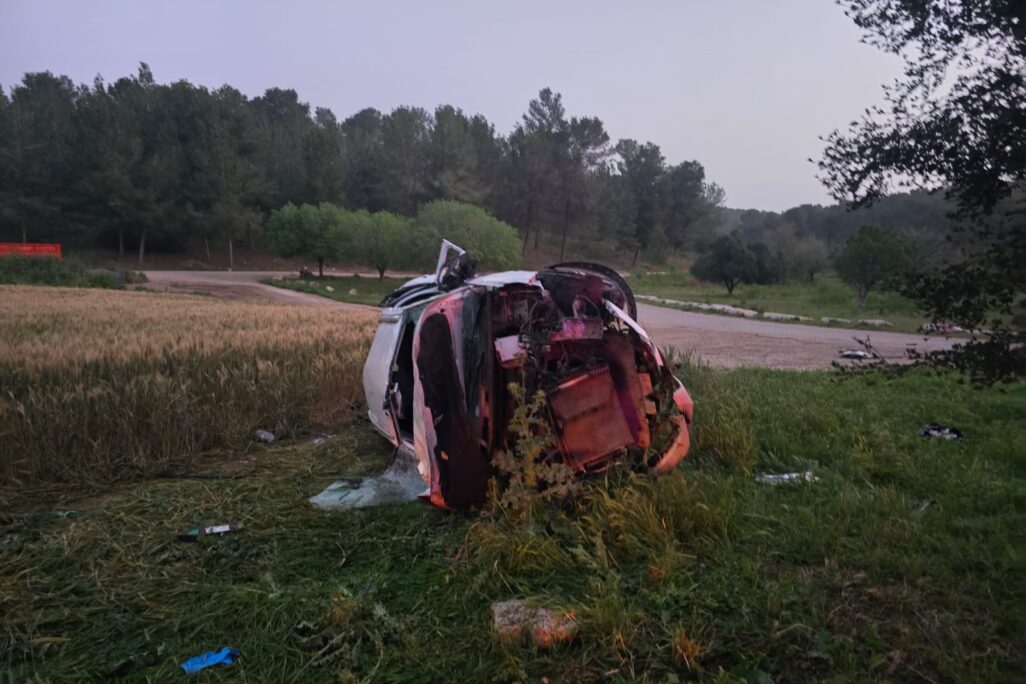 זירת התאונה הקטלנית סמוך ליער המלאכים (צילום: מד"א)