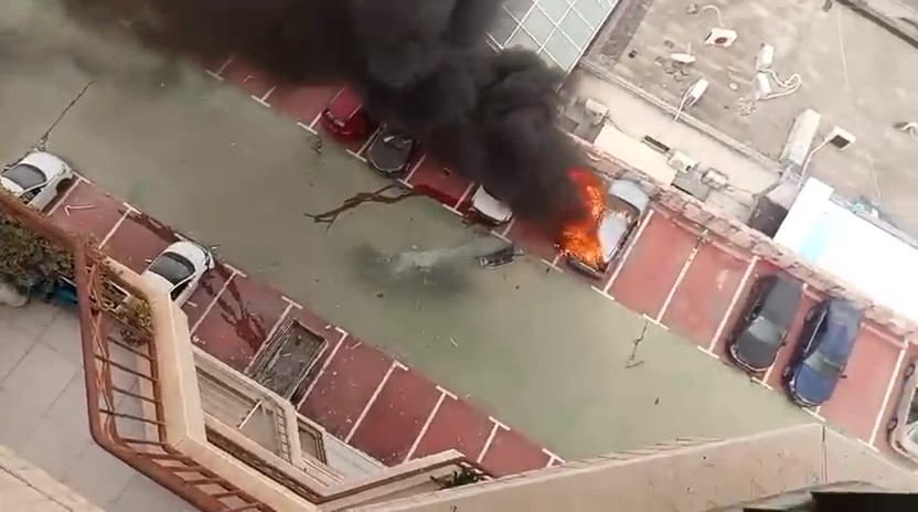 זירת נפילה בקריית אתא (צילום: שימוש לפי סעיף 27א' לחוק זכויות יוצרים)