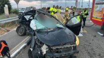 זירת התאונה הקטלנית בכביש 90, סמוך לשדה אליעזר, בה נהרג גבר בשנות ה-20 לחייו (צילום: כבאות והצלה לישראל)