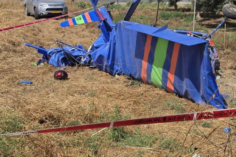 המטוס הקל שהתרסק סמוך לתל עדשים (צילום: כב"ה צפון)