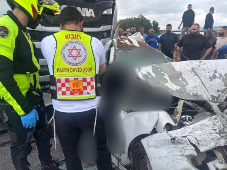 תאונת דרכים קטלנית בזרזיר (צילום: תיעוד מבצעי מד"א)