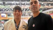 יואב מנור עם מאמן הנבחרת אמיר בוארון (צילום: איגוד הג’יו ג’יטסו)