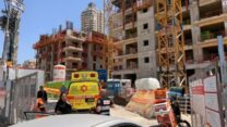 אתר בנייה בדרך בית לחם בירושלים שבו נהרג עובד זר (צילום: איחוד הצלה)