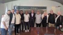 יו"ר ההסתדרות ארנון בר-דוד (רביעי מימין) בסיור במרחב אשדוד (צילום: ניצן צבי כהן)