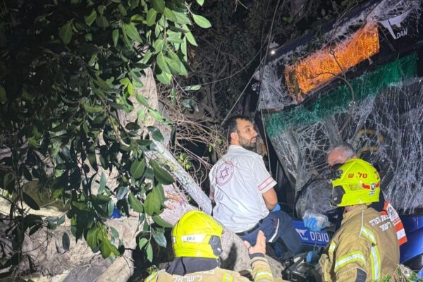 זירת תאונת הדרכים בתל אביב (צילום: תיעוד מבצעי מד"א)