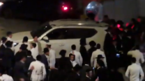 עשרות מתפרעים ליד תחנת המשטרה 'עוז' בירושלים במחאה על מעצר חשוד כעריק (צילום: רשתות חברתיות)