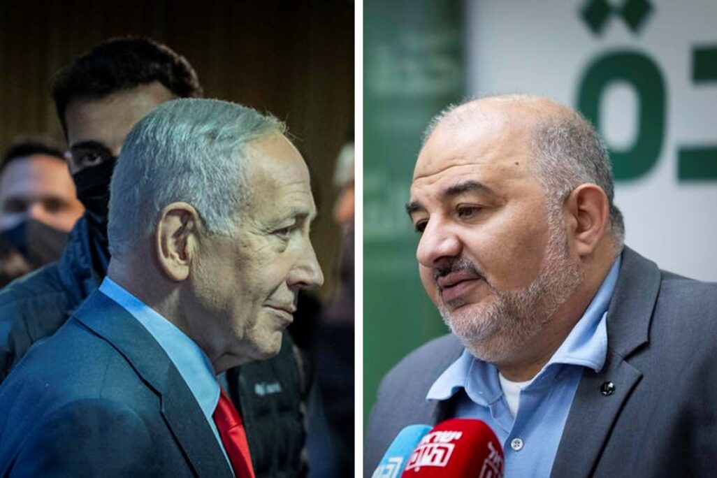 מנסור עבאס (מימין) ובנימין נתניהו (צילום ארכיון: חיים גולדברג/פלאש90)