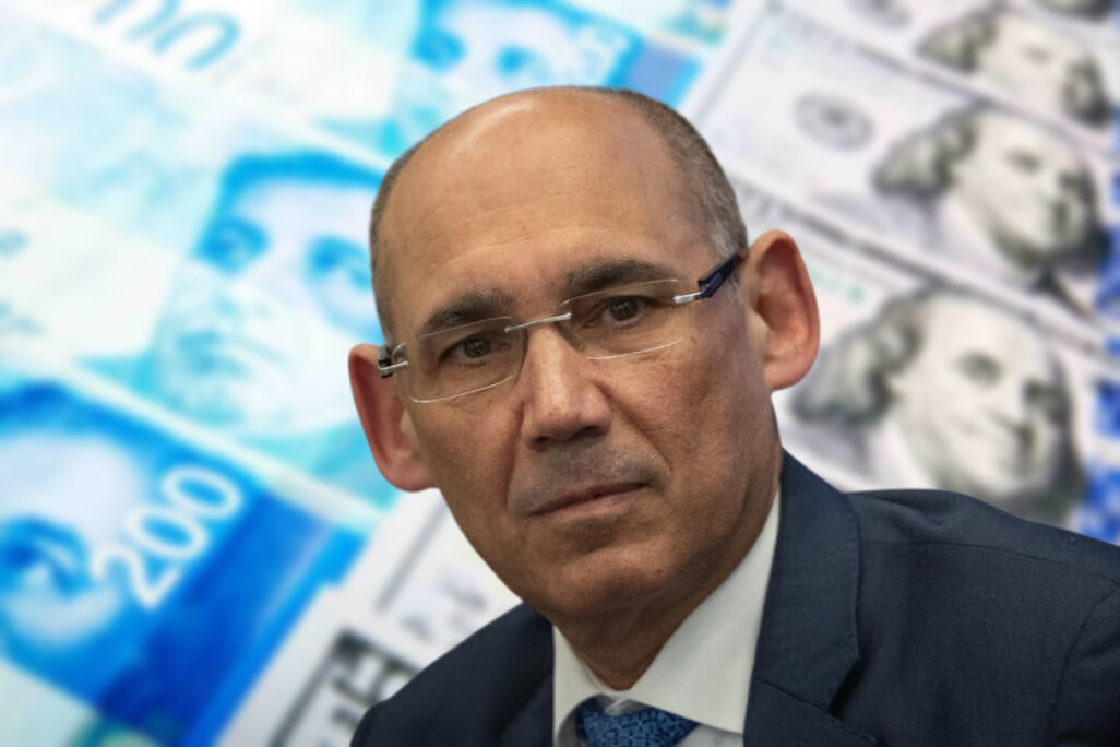 נגיד בנק ישראל אמיר ירון, ושטרות שקלים ודולרים (צילום: פלאש 90, shutterstock, גרפיקה: דבר)