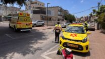 זירת תאונת העבודה בקריית אתא (צילום: מד"א)